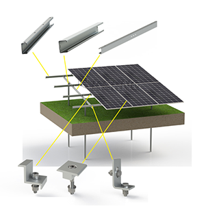 Struttura delle staffe di montaggio a terra del pannello solare fotovoltaico in acciaio del produttore